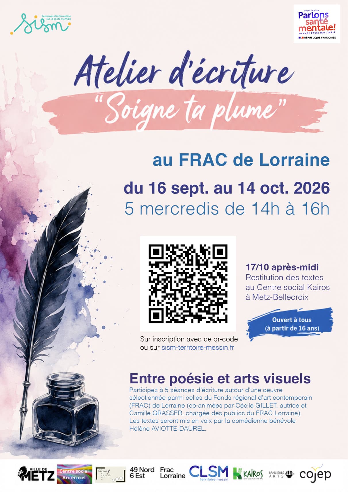 Atelier d’écriture « Soigne ta plume »