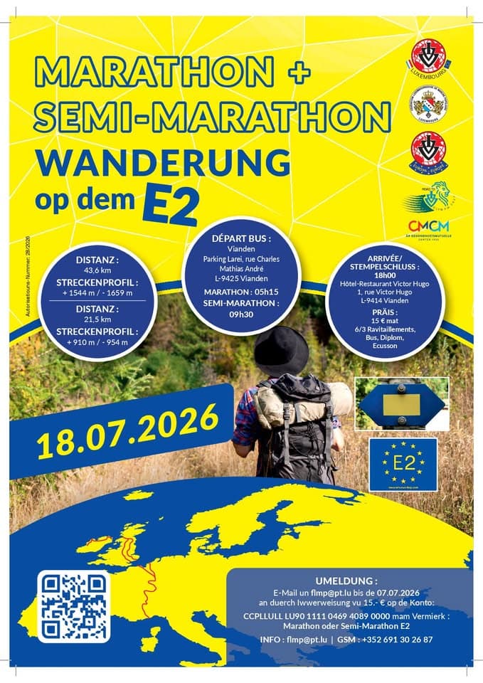 Lieler-Vianden : Sur le parcours E2 (Semi-Marathon + Marathon)