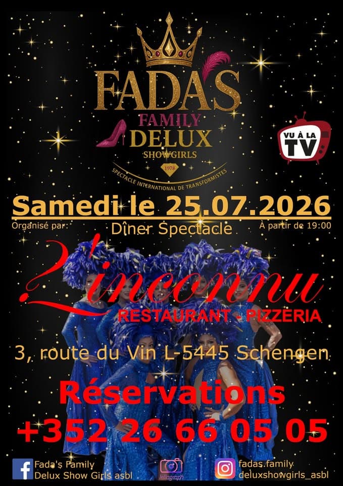 Spectacle Fada's Family Delux Show Girls - Restaurant L'Inconnu Schengen