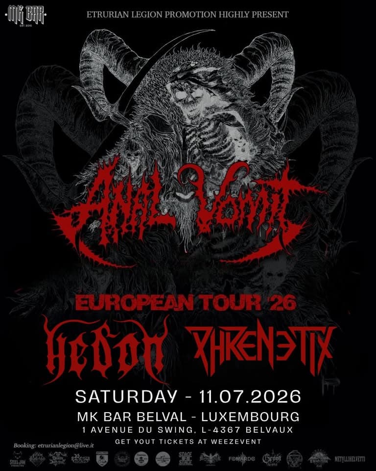 Anal Vomit (PER), Hedon (SE) et Phrenetix (LT) | MK Bar Belval