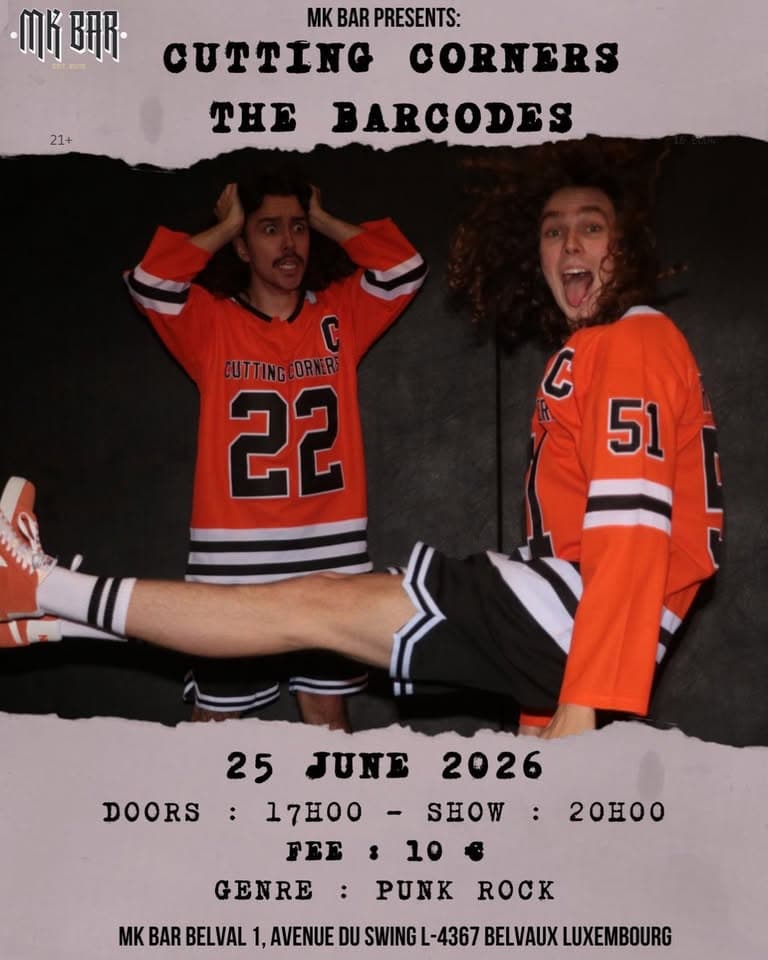 Punk Rock Show: Cutting Corners & The Barcodes at MK Bar Belval
