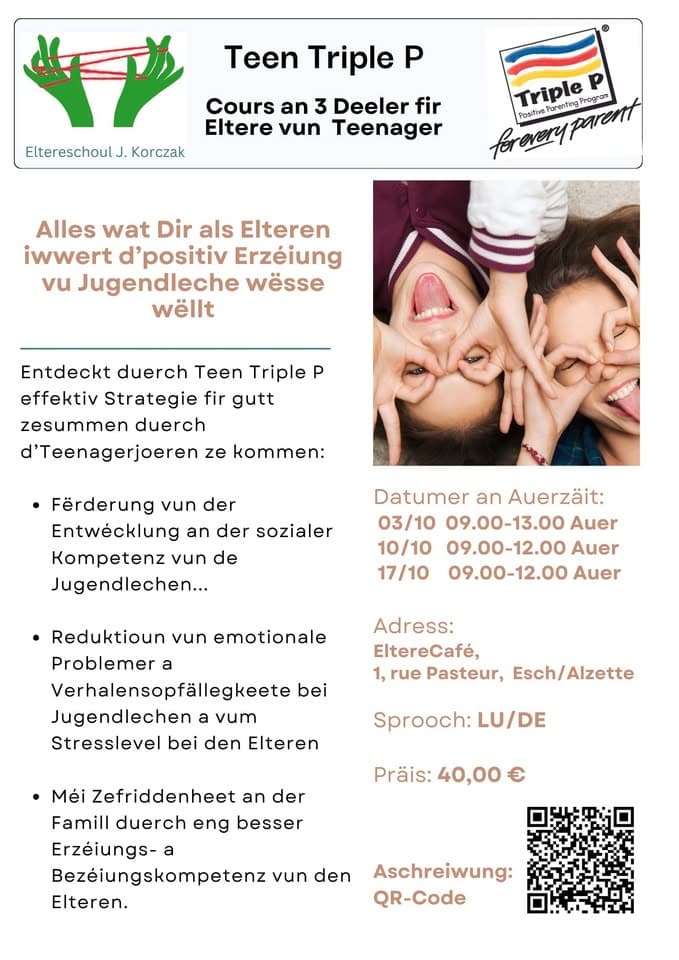 Teen Triple P - 2-part course for parents of teenagers