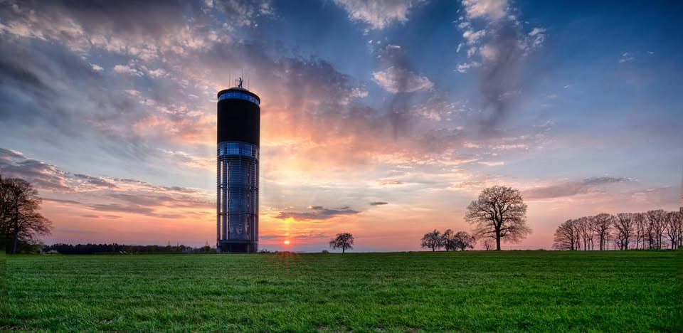 sunset at the Aquatower