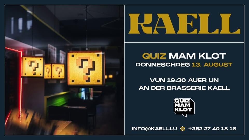 Quiz mam Klot at Brasserie Kaell