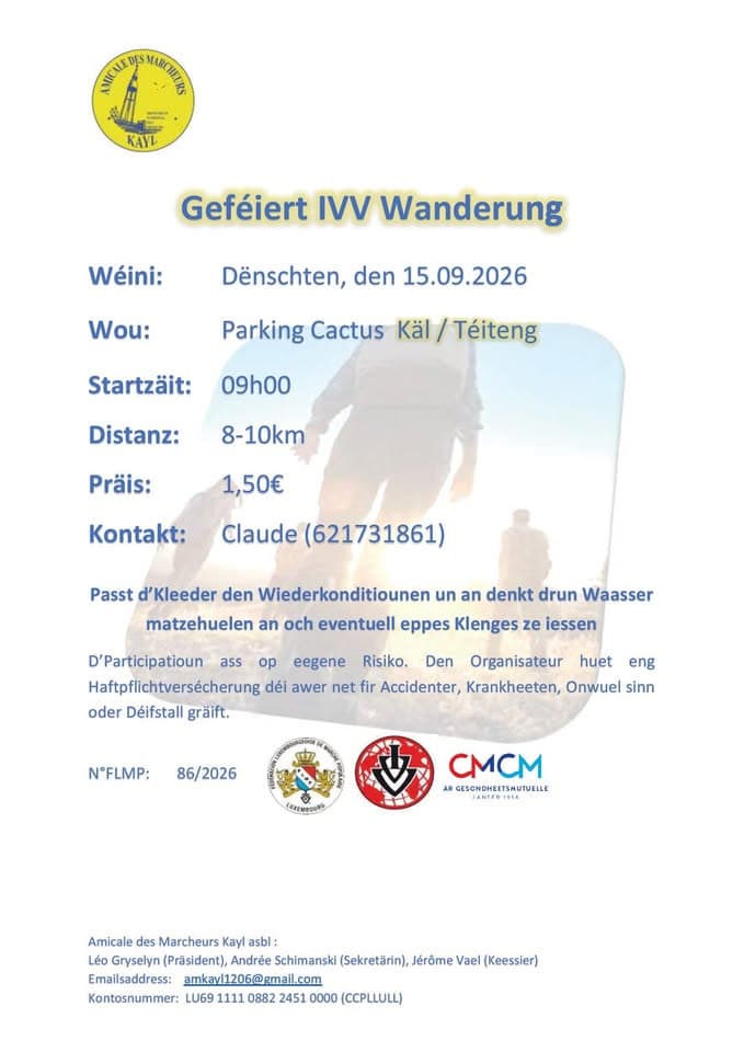 FLMP IVV guided walk in Käl/Téiteng