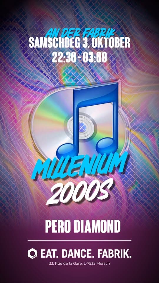 Millennium : soirée années 2000 avec Pero Diamond