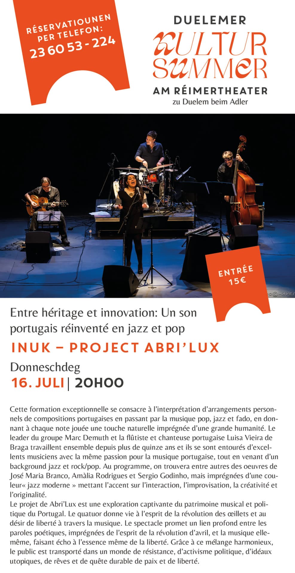 INUK – Project Arbi’Lux Between Heritage and Innovation: A Portuguese Sound Reinvented in Jazz and P