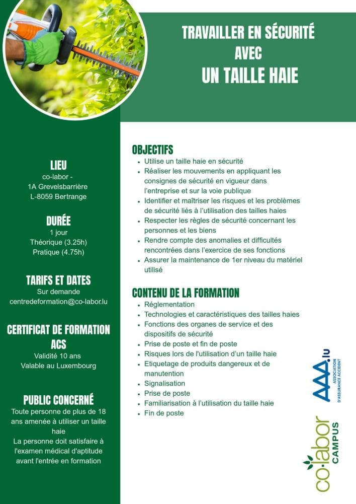 Hedge trimmer training
