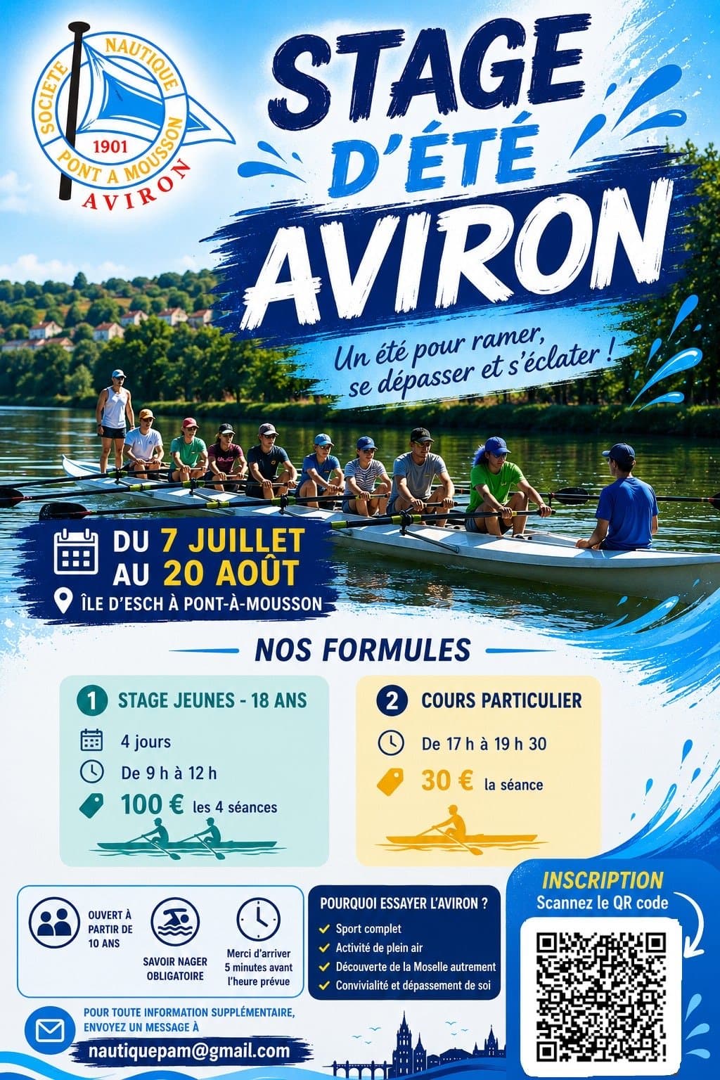 Summer Rowing Camp in Pont-à-Mousson!
