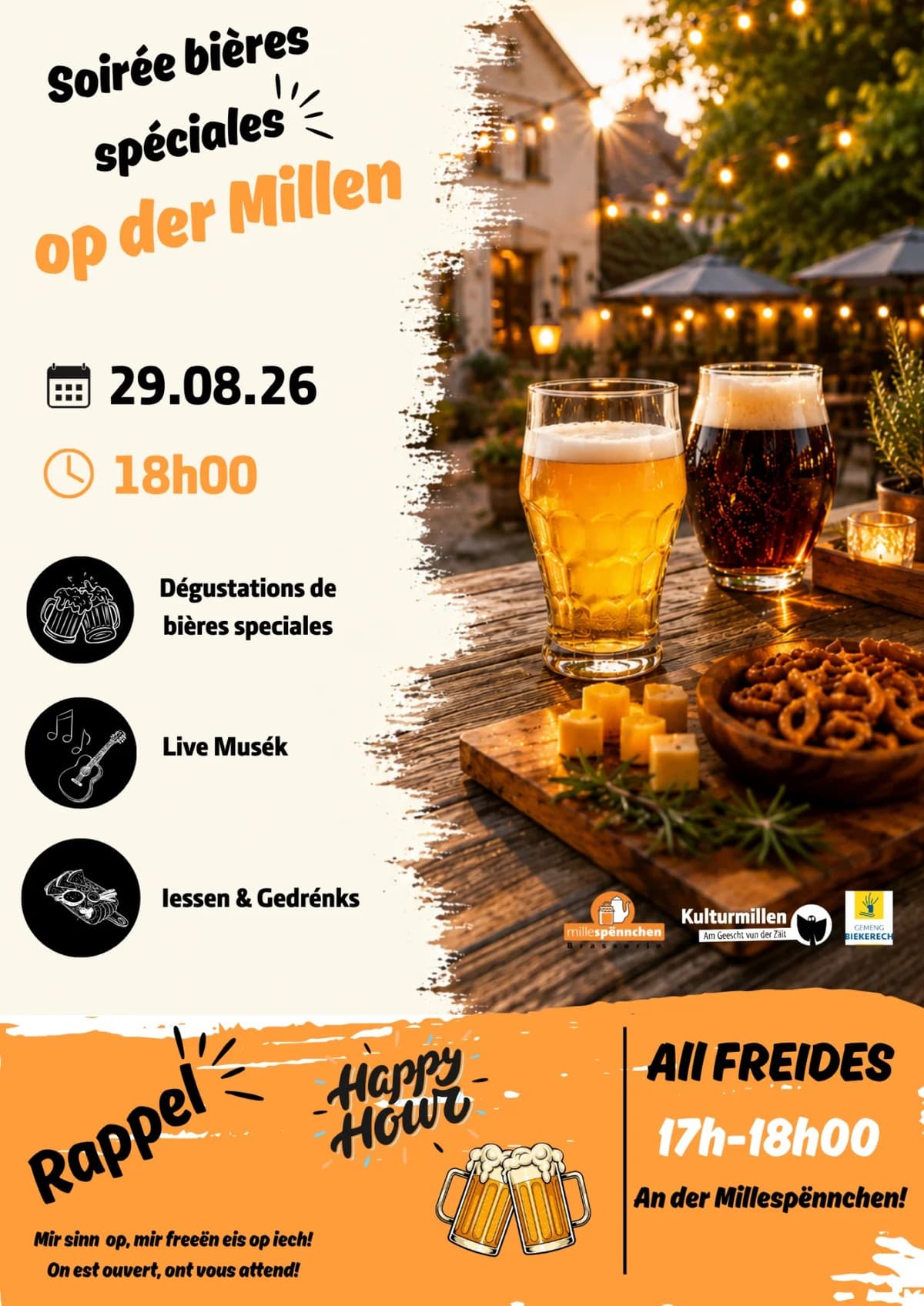 Specialty Beer & BBQ Evening at Millespënnchen Brewery!