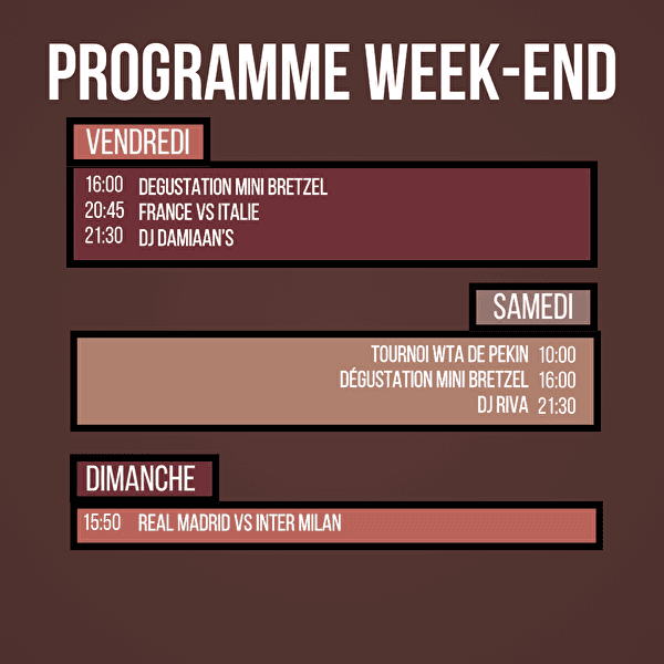 Programme du week-end