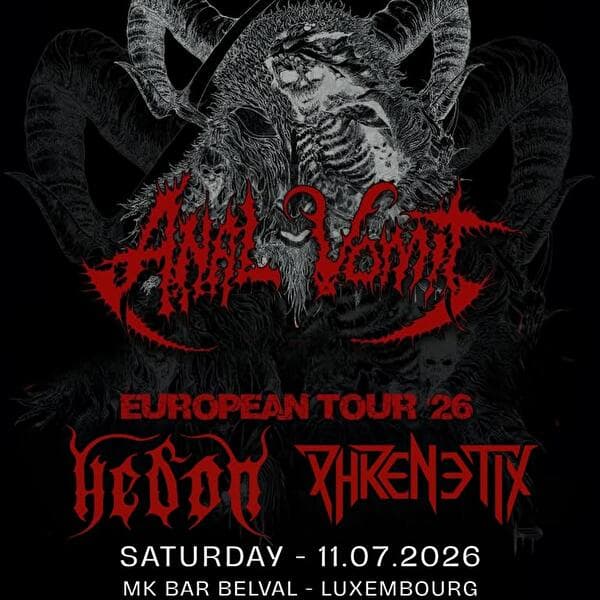 Anal Vomit (PER), Hedon (SE) et Phrenetix (LT) | MK Bar Belval