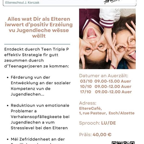 Teen Triple P - 2-part course for parents of teenagers