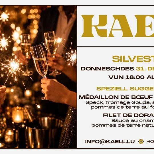 New Year’s Eve suggestions at Brasserie Kaell