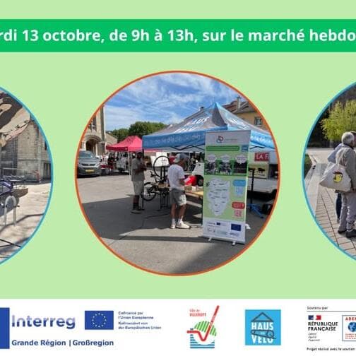 Stand d'information, de collecte et de réparation de vélos à Villerupt (projet Interreg Vélab)