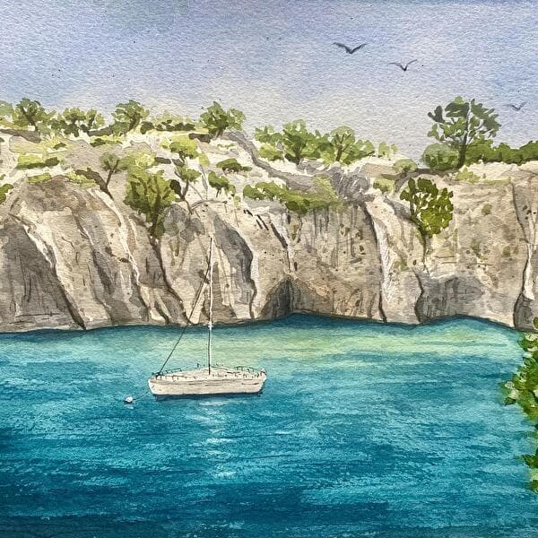 Atelier aquarelle - Croisière dans les Calanques