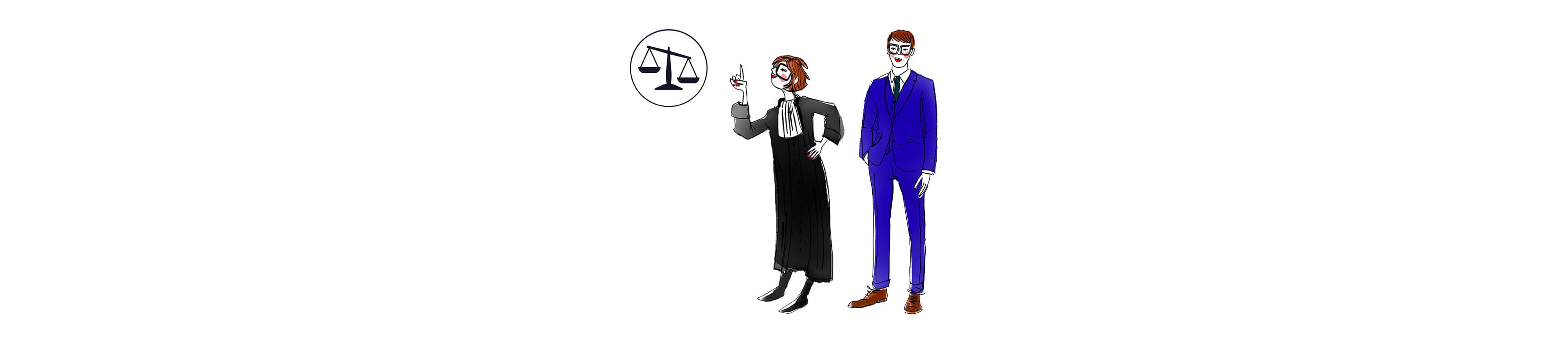 Deux personnages illustrant le cadre juridique de Supermiro
