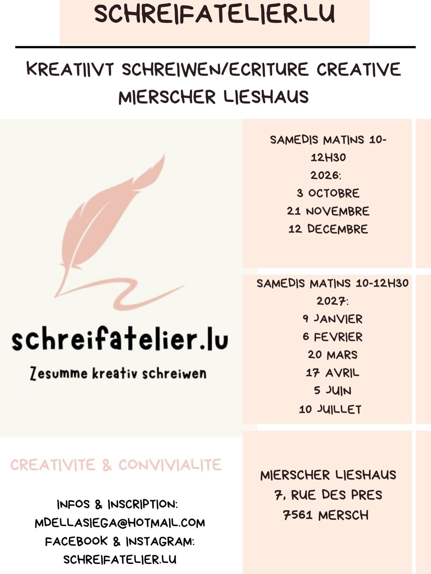Atelier d'écriture créative