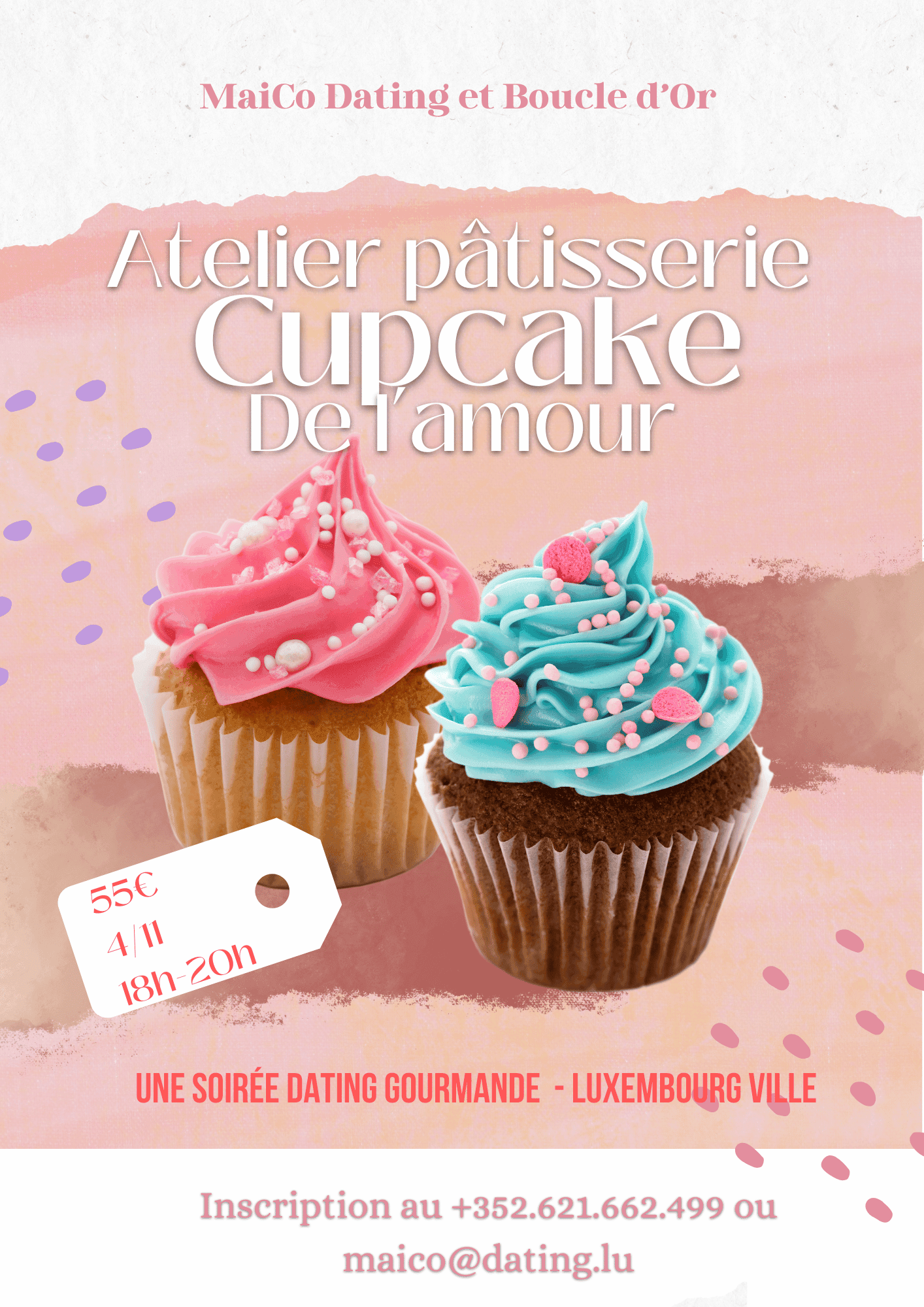 Atelier pâtisserie: cupcakes de l'amour