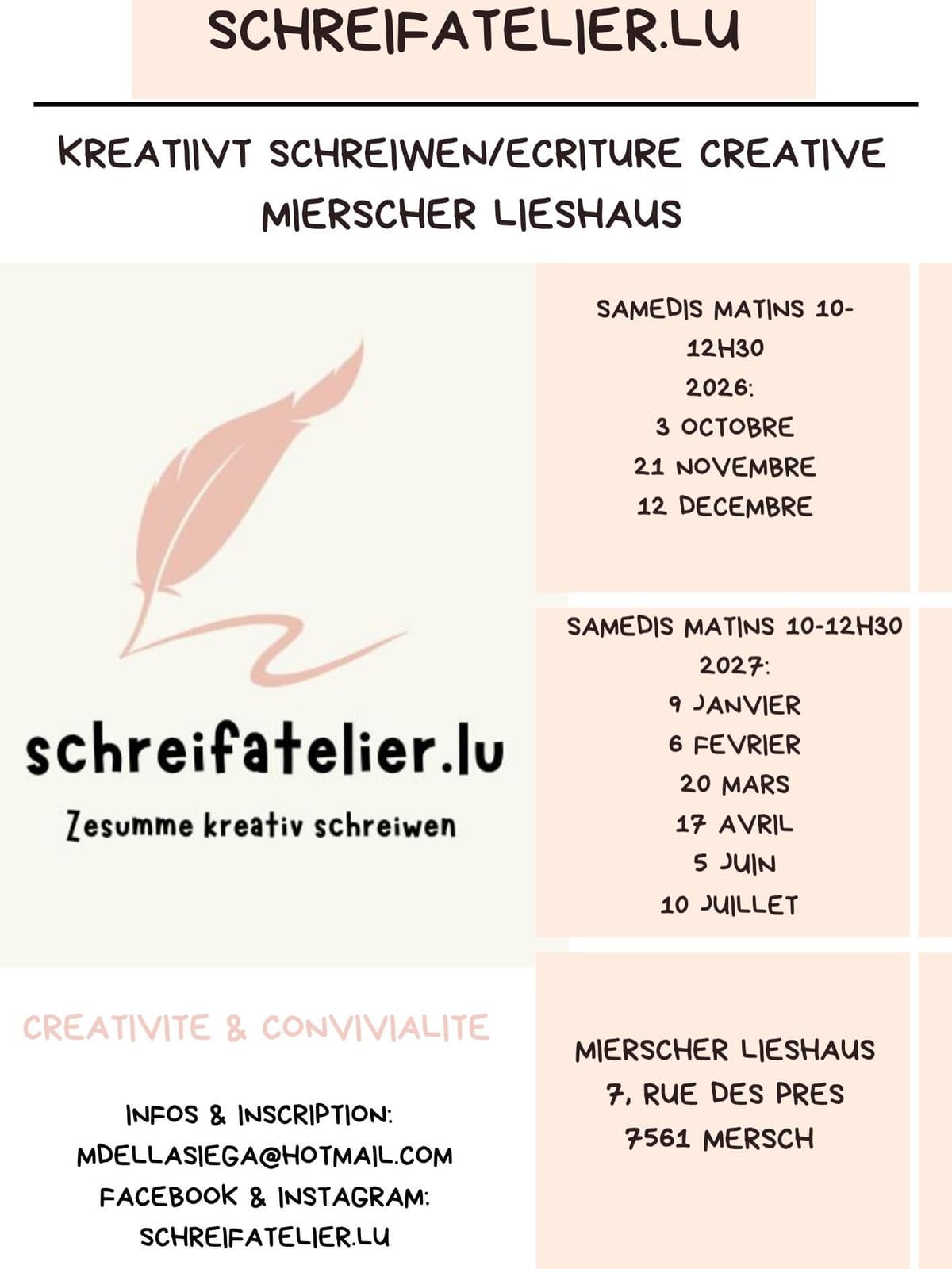 Atelier d'écriture créative