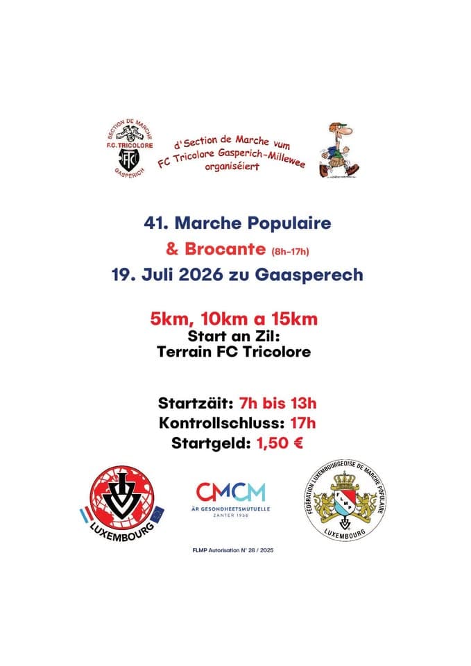 Marche IVV Gasperich FLMP + brocante (08h00 - 17h00)