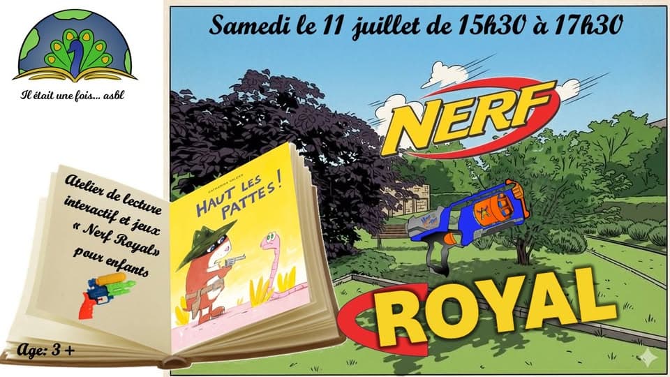 Atelier de lecture et jeux Nerf Royal pour enfants (3+)