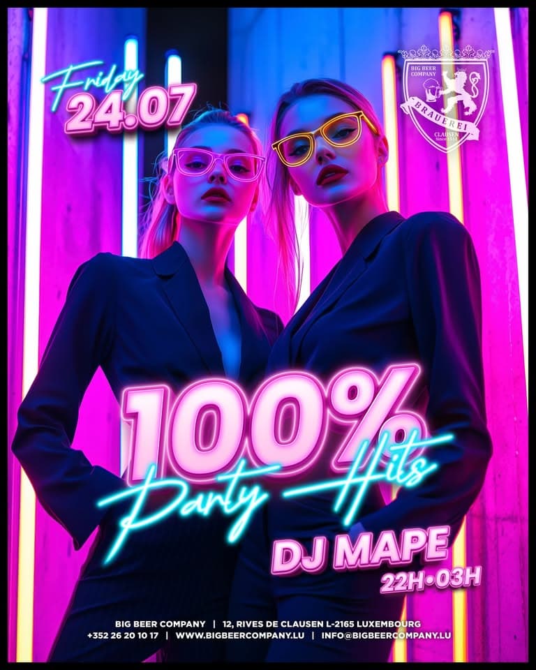 100% Party Hits: DJ Mape at Big Beer Company Luxembourg