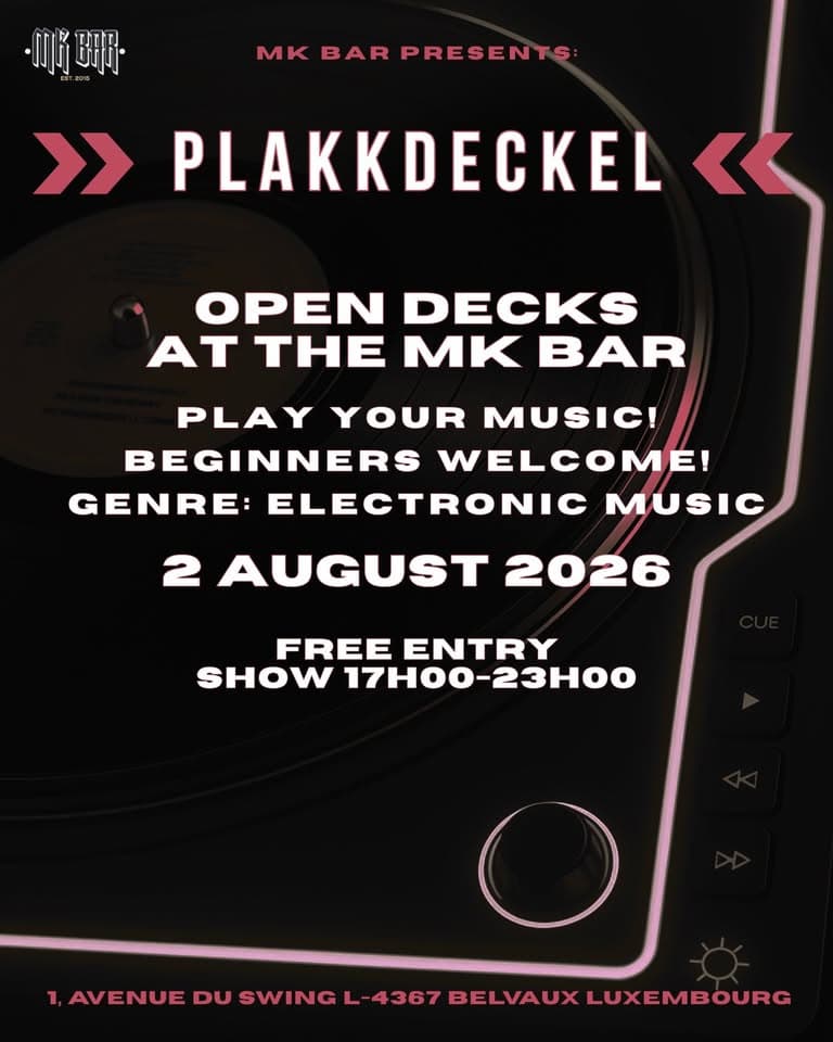 Plakkdeckel - open decks au MK Bar