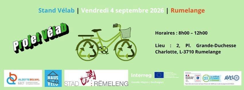 Bicycle information, collection and repair stand in Rumelange (Vélab project)