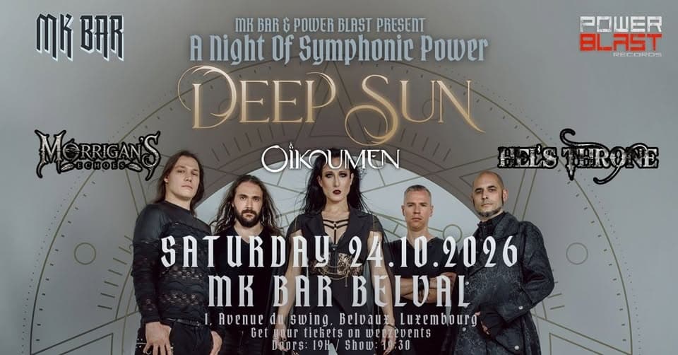 A Night of Symphonic Power: Deep Sun, Oïkoumen, Hel's Throne & Morrigan's Echoes at MK Bar Belval