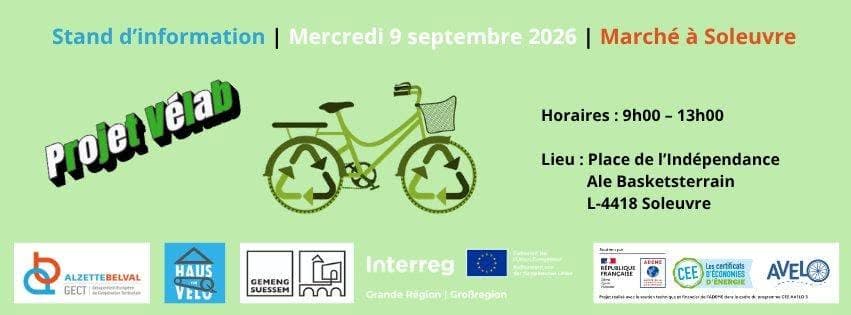 Stand d'information, de collecte et de réparation pour vélos à Soleuvre (projet Vélab)