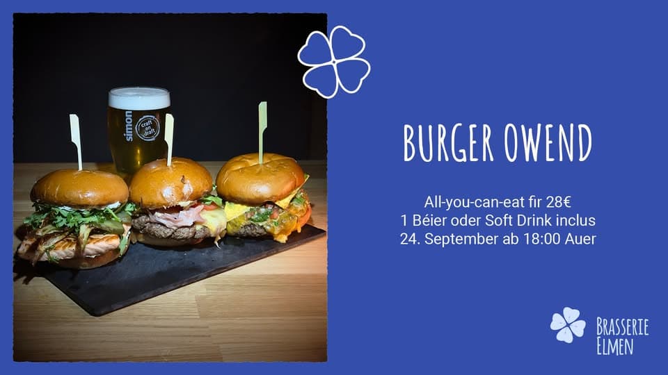 Burger Evening at Brasserie Elmen