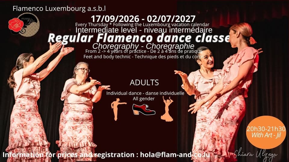 Flamenco adultes : Intermédiaire 2 – chorégraphie, chaque jeudi