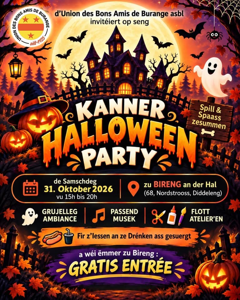 Kanner Halloween Party zu Bireng