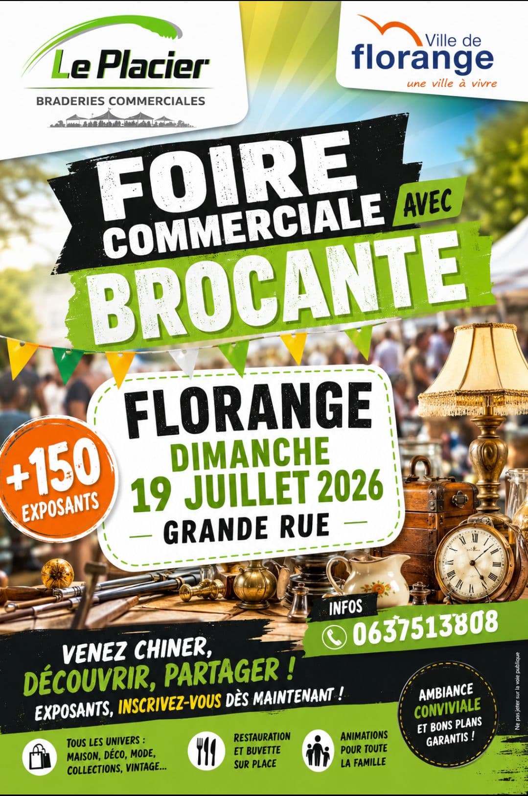 Foire commerciale avec brocante