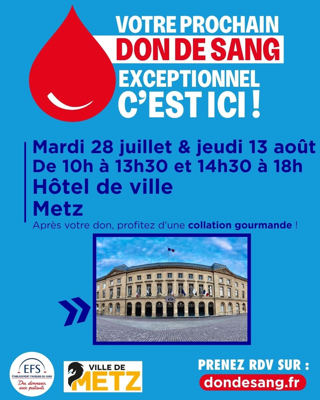 Summer blood drives at Metz City Hall
