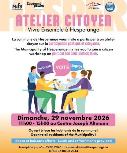 Atelier citoyen - Vivre ensemble à Hesperange
