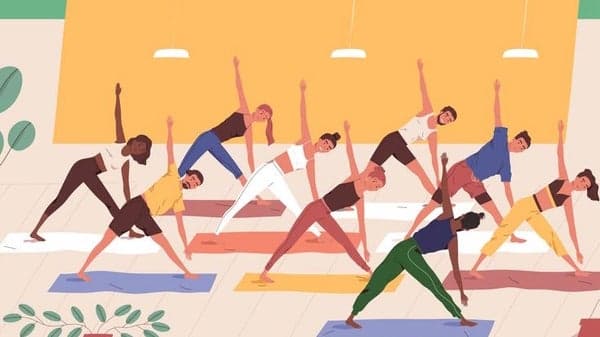 Outdoor yoga and networking