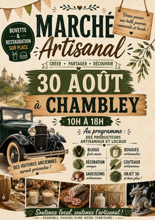 Marché artisanal / exposition de voitures anciennes