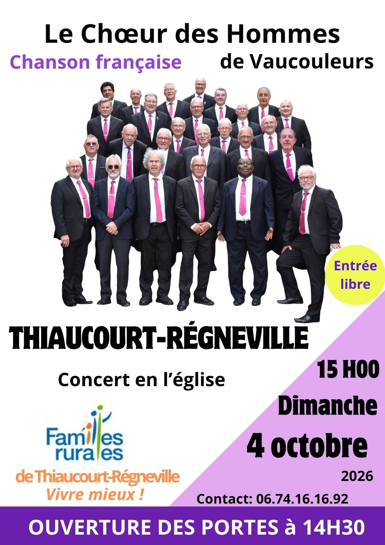 Concert Le Chœur des Hommes de Vaucouleurs