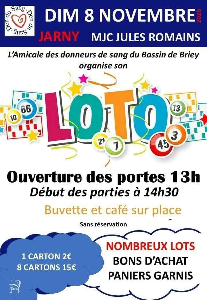 Loto de l’Amicale des donneurs de sang du Bassin de Briey