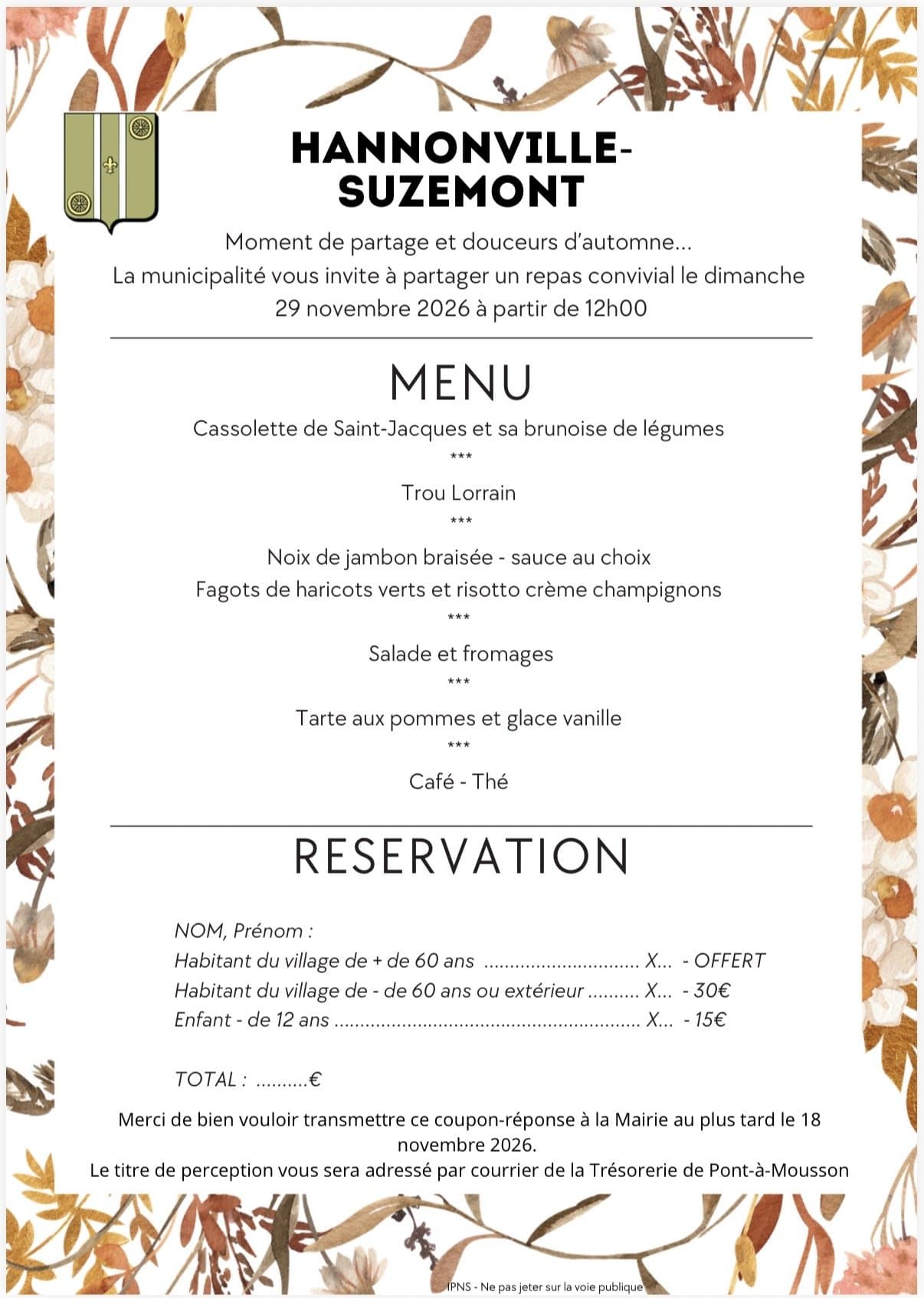 Repas pour les seniors
