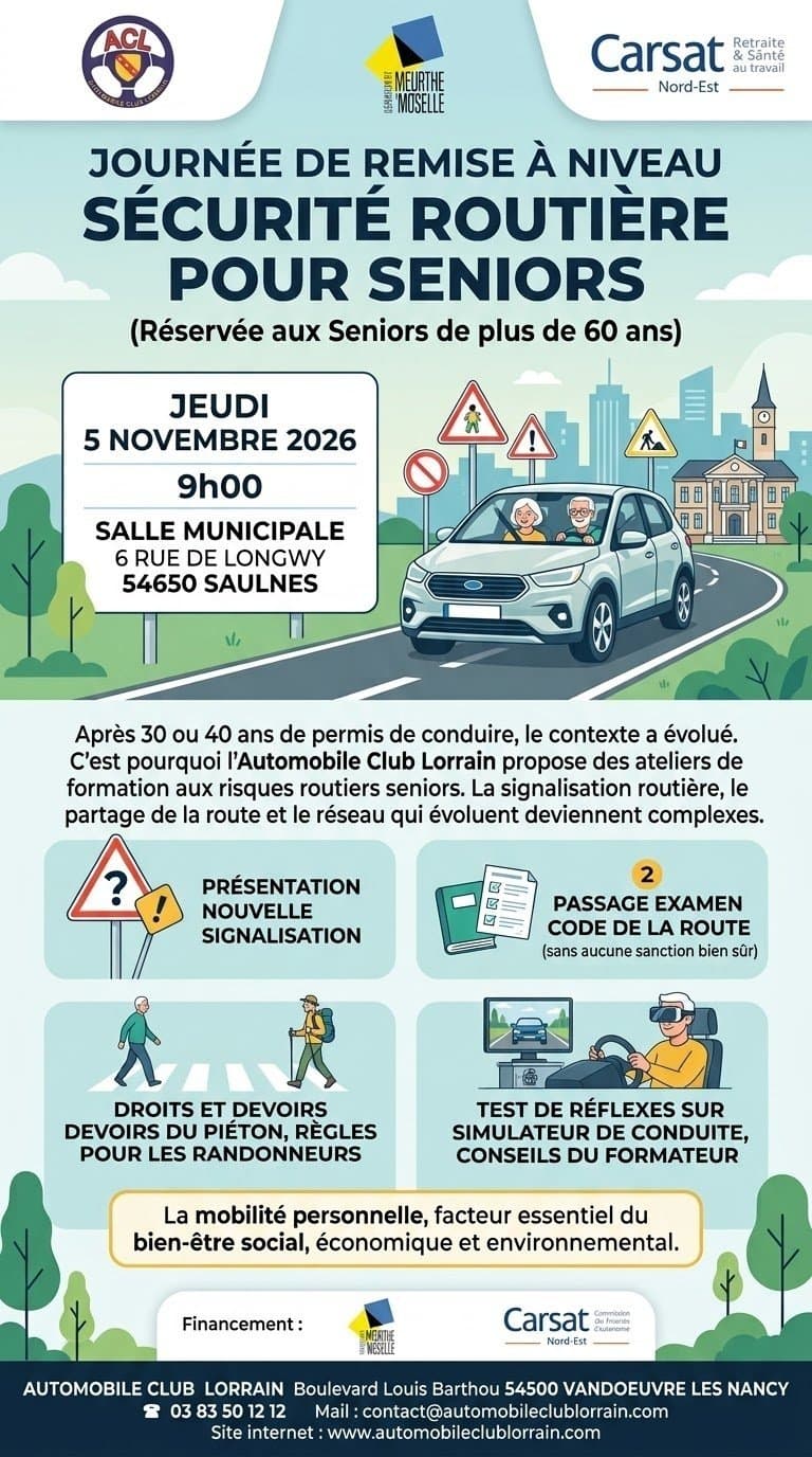 Journée de remise à niveau sécurité routière pour seniors