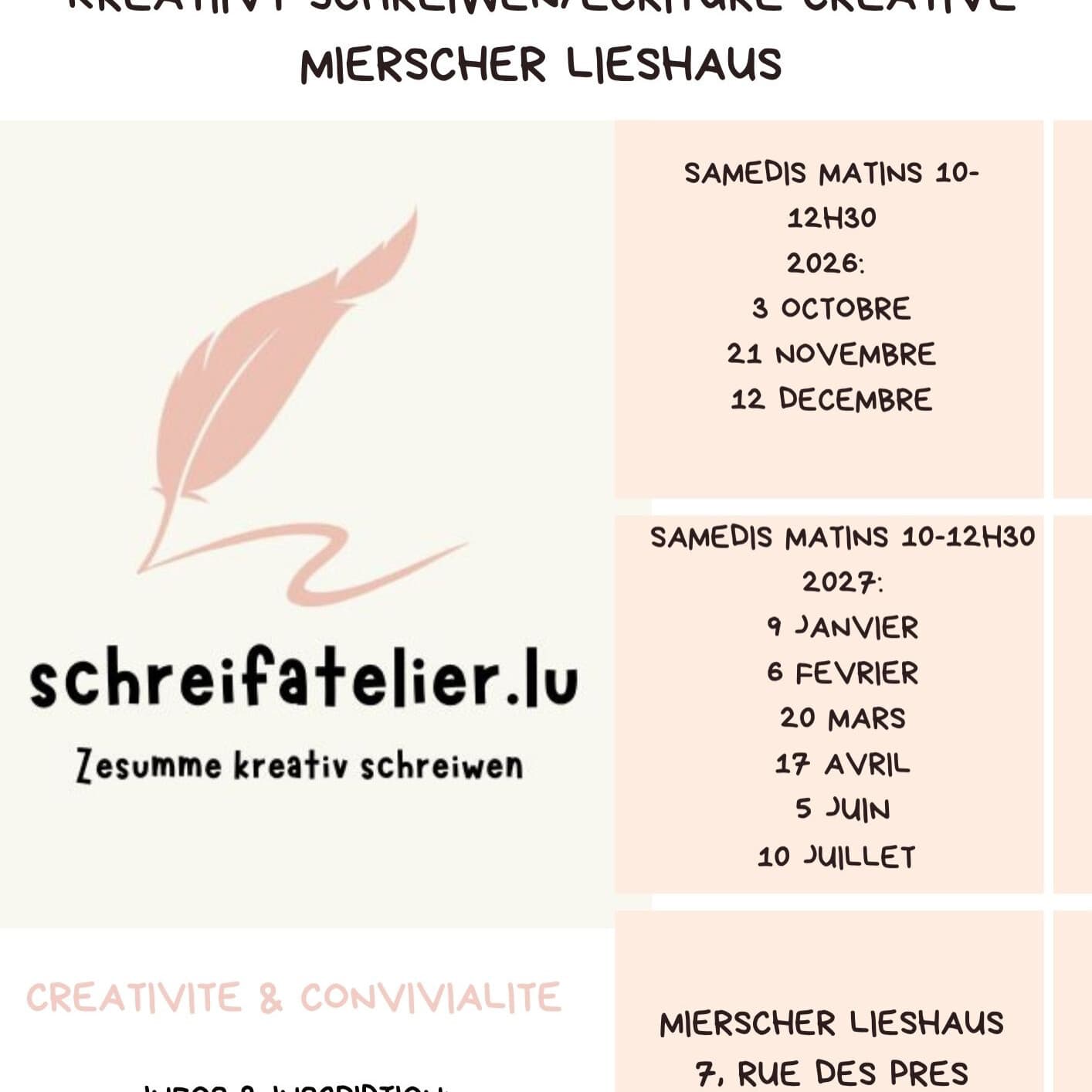 Atelier d'écriture créative