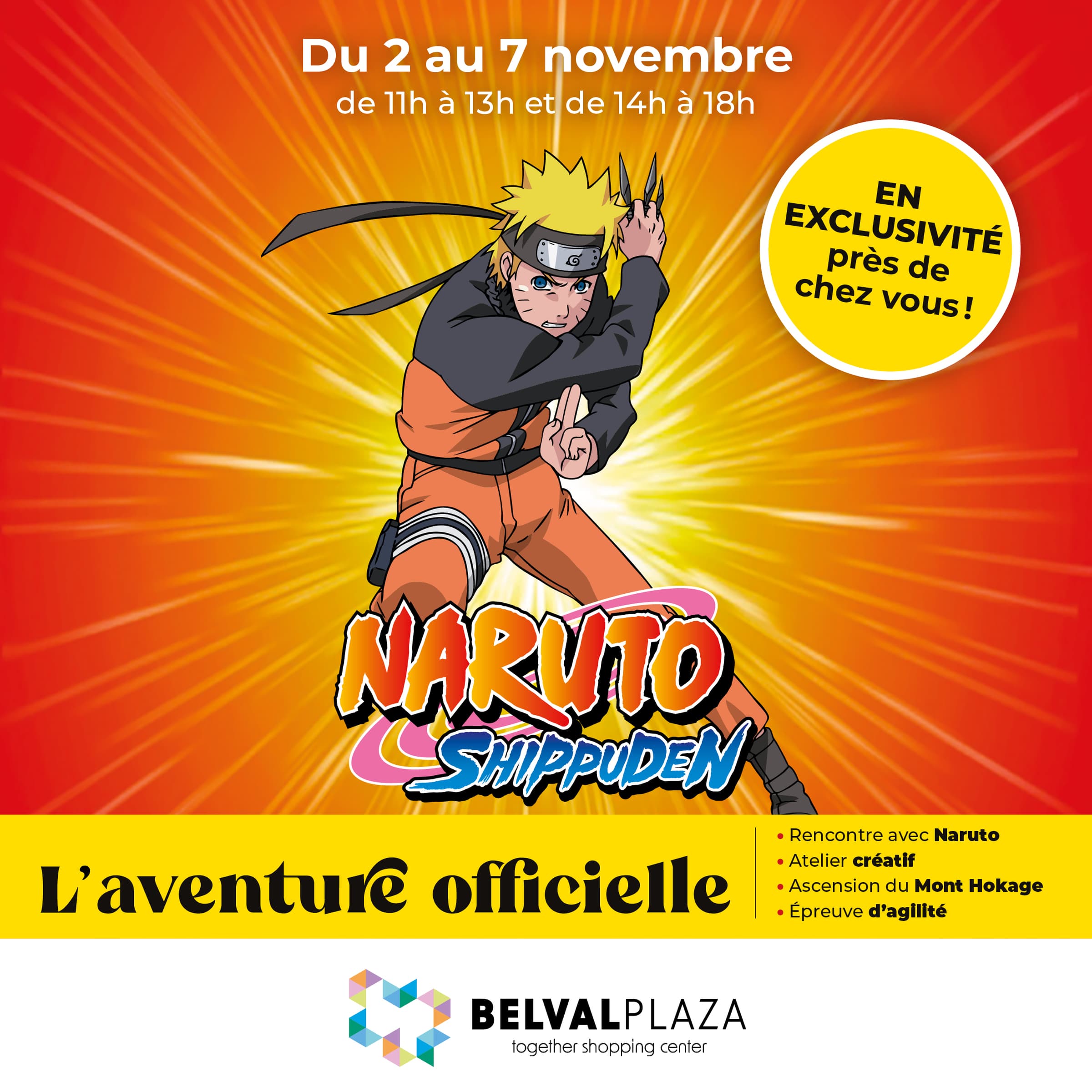 Naruto débarque à Belval Plaza : une aventure ninja gratuite pour toute la famille !