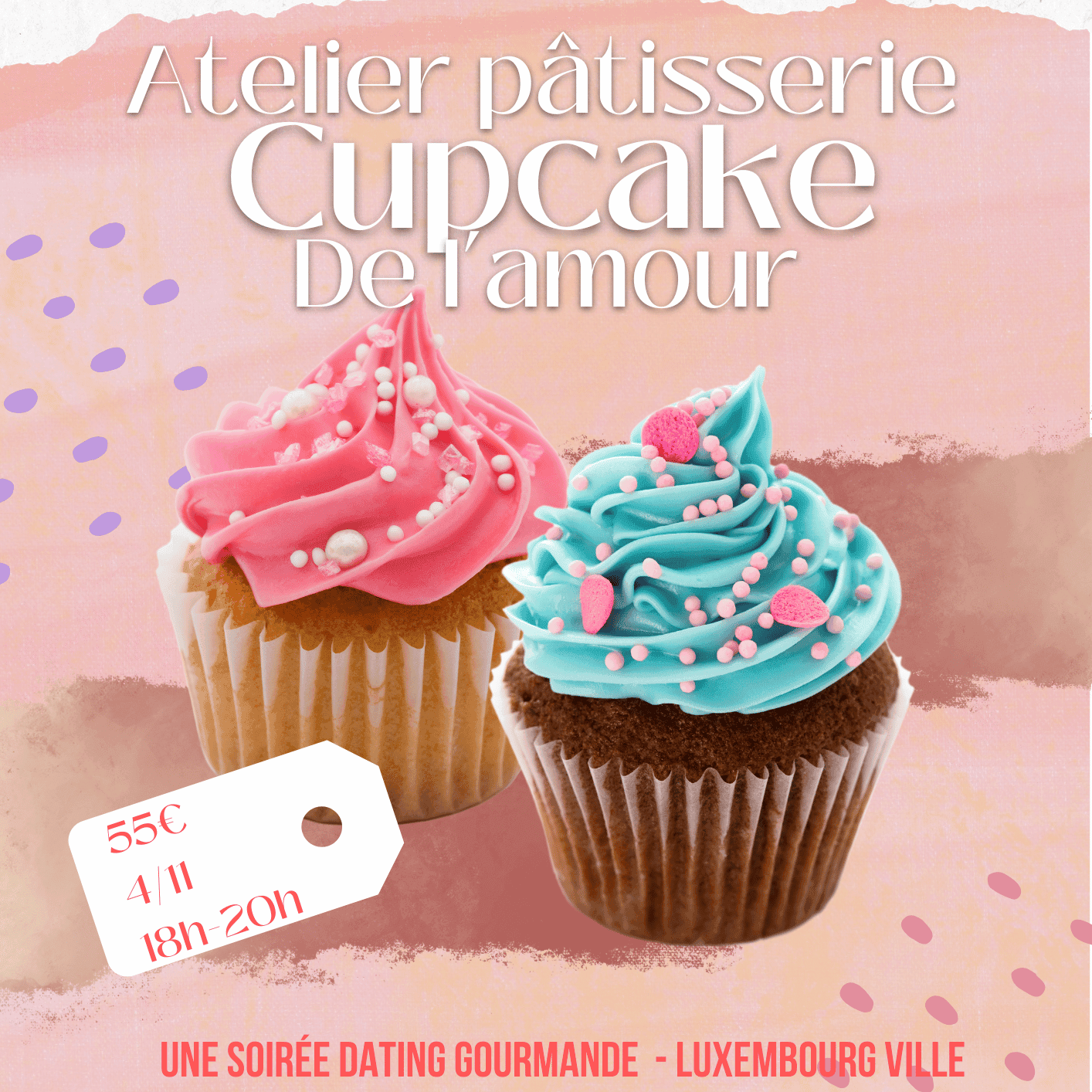 Atelier pâtisserie: cupcakes de l'amour