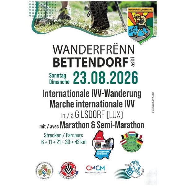 GILSDORF (Wanderfrënn Bettendorf) FLMP IVV WALK + Half-Marathon + Marathon