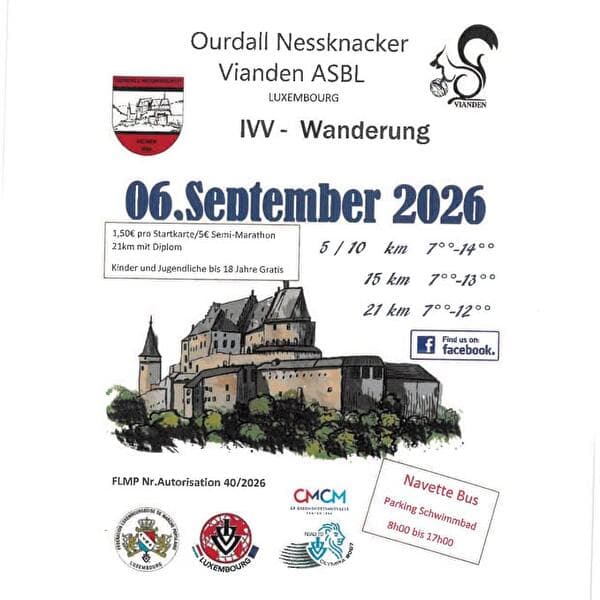 Vianden FLMP IVV Hike + semi-marathon