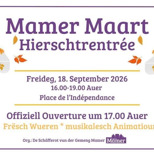 Rentrée d’automne au Marché de Mamer