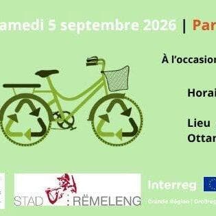 Atelier d'information et de réparation pour vélos au parc des Fenderies entre Ottange et Rumelange